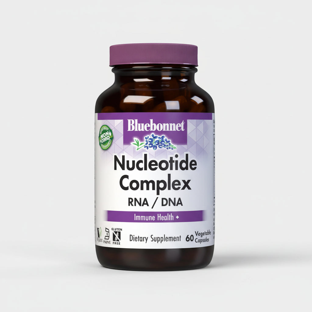 Bluebonnet Nucleotide Complex supplement bottle on a white background