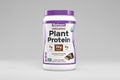 Bluebonnet Organic Plant Protein powder container with purple lid on a white background