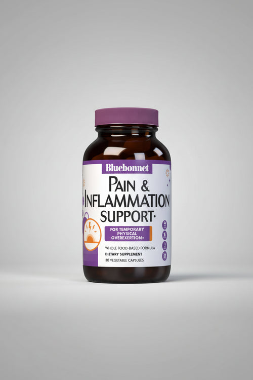 Bluebonnet Pain & Inflammation Support supplement bottle on a white background