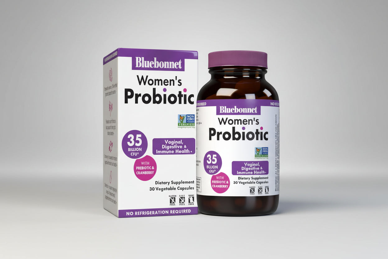 Bluebonnet Women's Probiotic 35 Billion CFU with Prebiotic & Cranberry 30 Vegetable Capsules