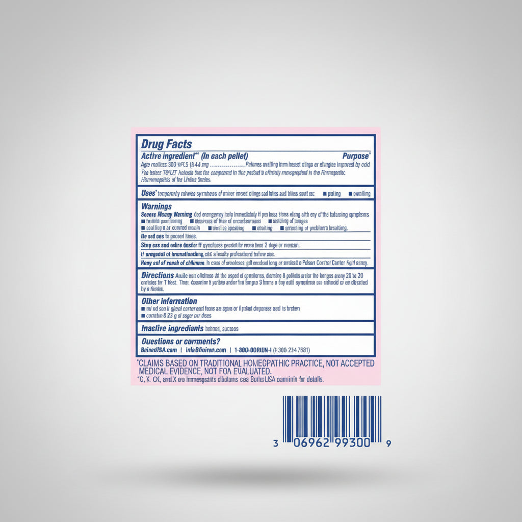 Drug facts label on a white background
