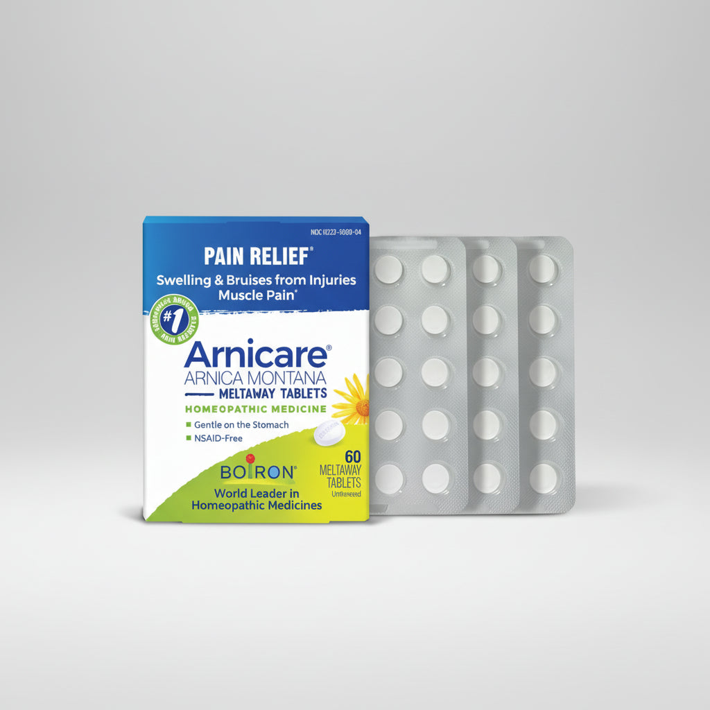 Arnicare Arnica Montana meltaway tablets packaging on a white background