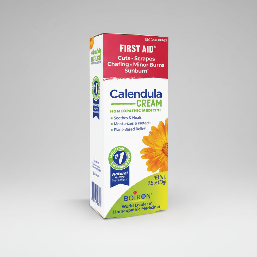 Box of Calendula Cream by Boiron on a white background