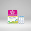 Chamomilla teething relief product packaging on a white background