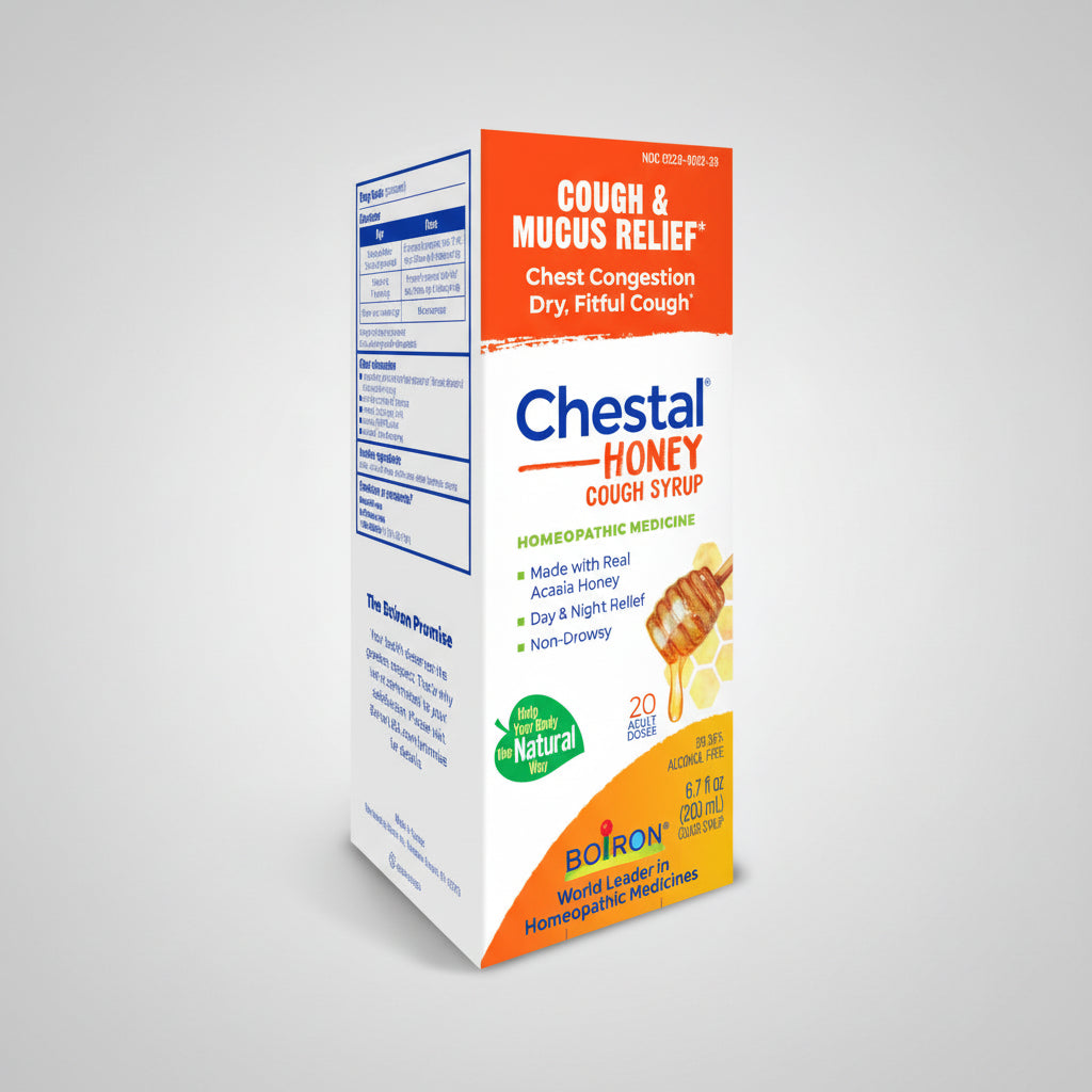 Chestal Honey Cough Syrup packaging on a white background