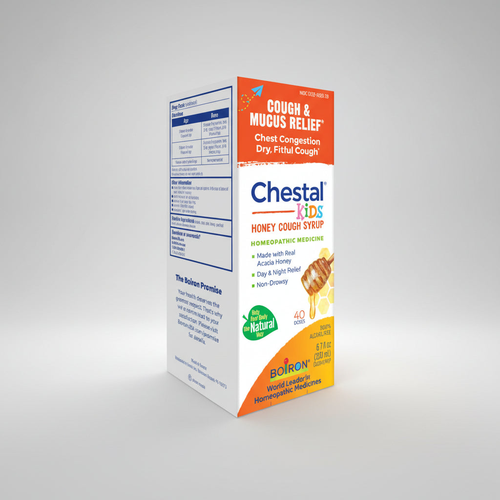 Chestal Kids Honey Cough Syrup packaging on a white background