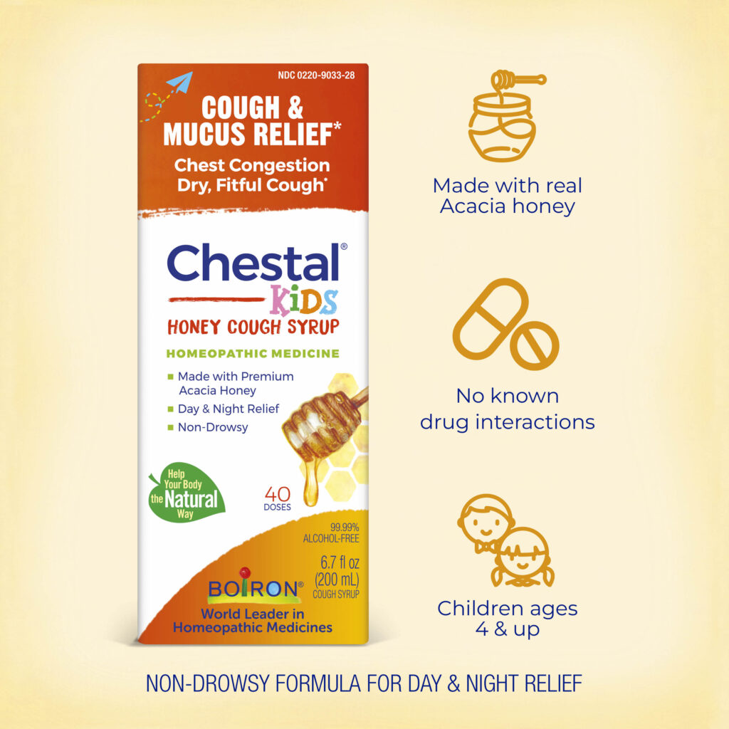 Boiron Chestal Kids Honey Homeopathic Respiratory Comfort Syrup 6.7oz Ages 2+
