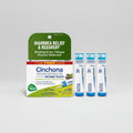 Cinchona homeopathic medicine packaging for diarrhea relief on a white background