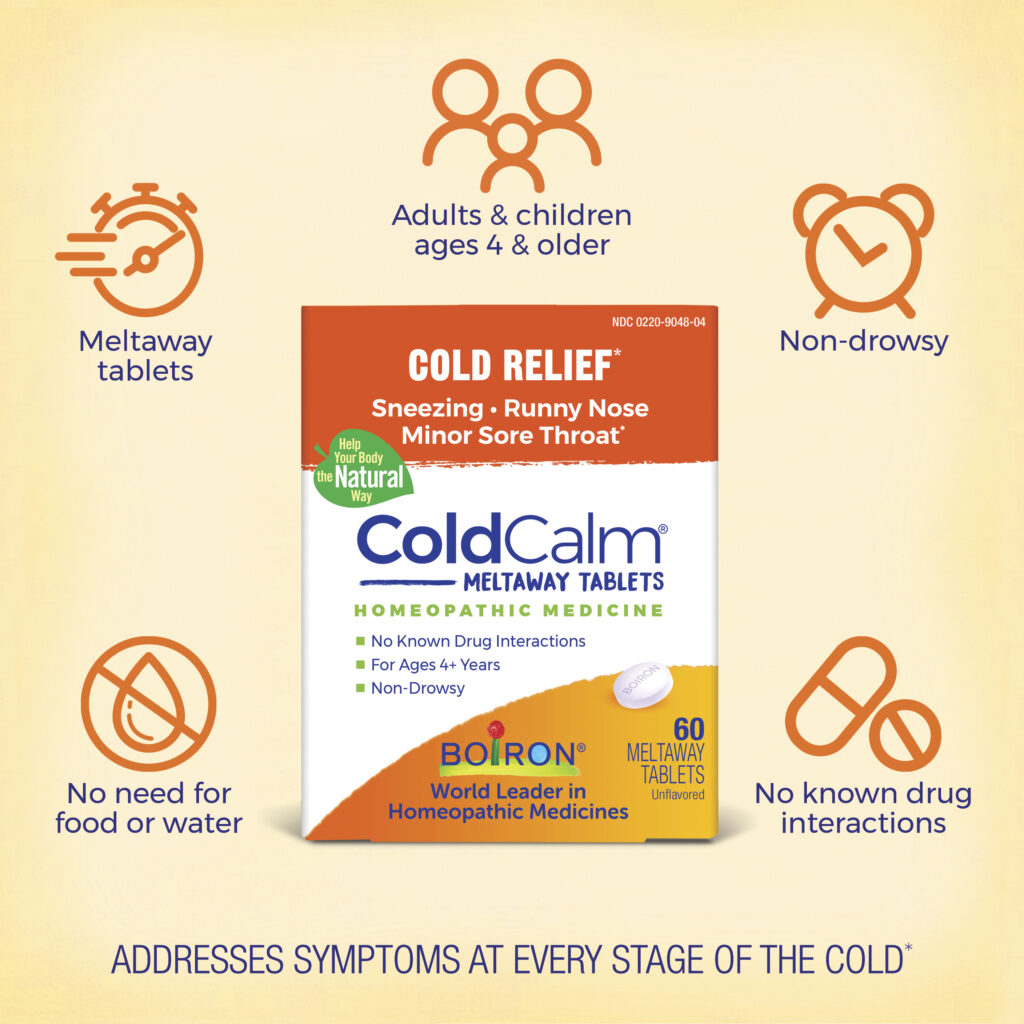 Boiron ColdCalm Multi-Symptom Cold Comfort Tablets 60ct Ages 4+
