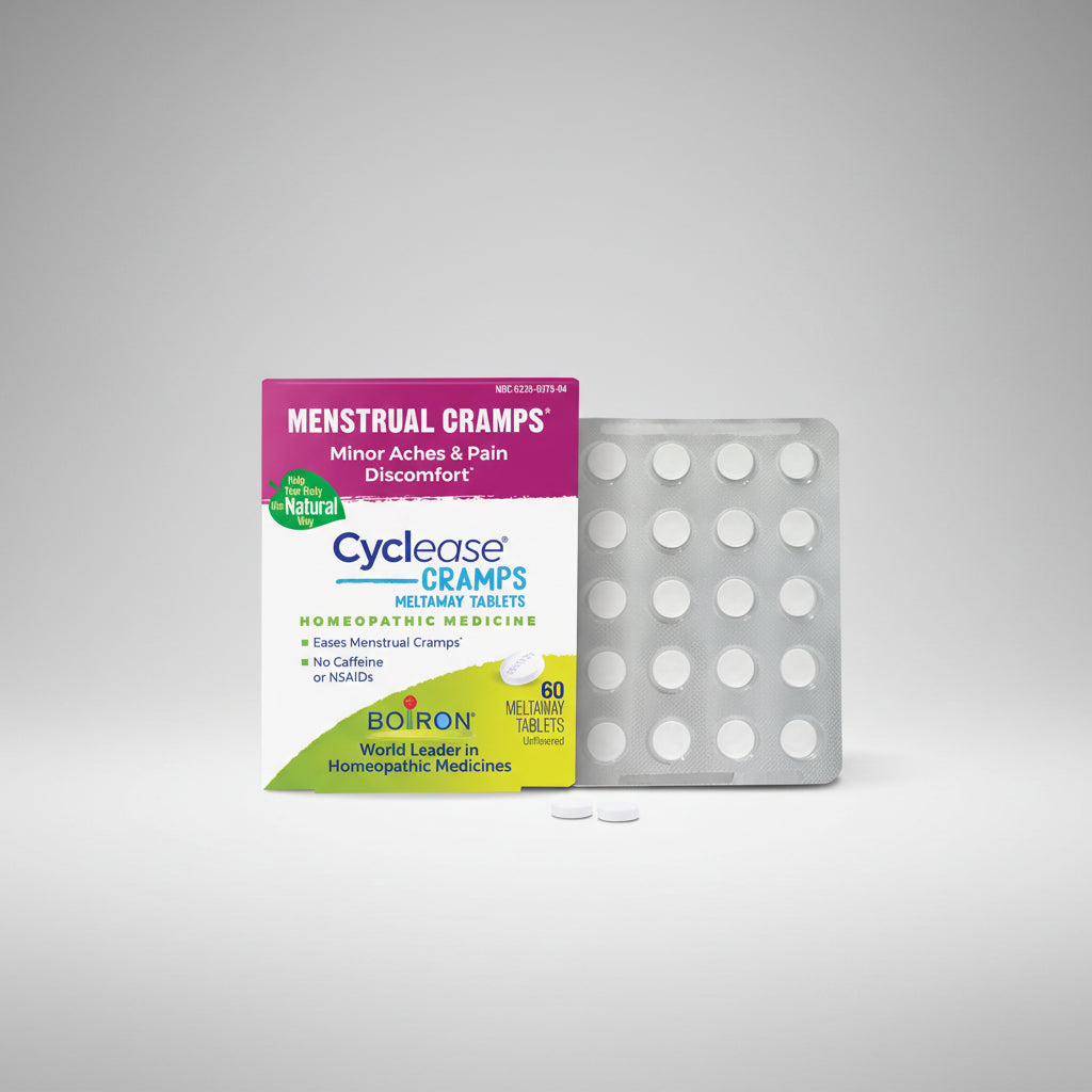 CyclEase Cramps packaging with a blister pack on a white background