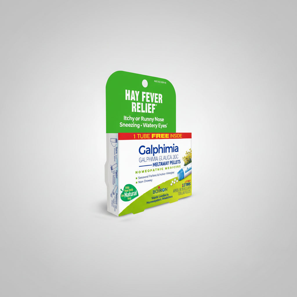 Calphimia Galphimia Hay Fever Relief packaging on a white background
