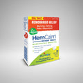 Box of HemCalm Hemorrhoid Relief tablets on a white background