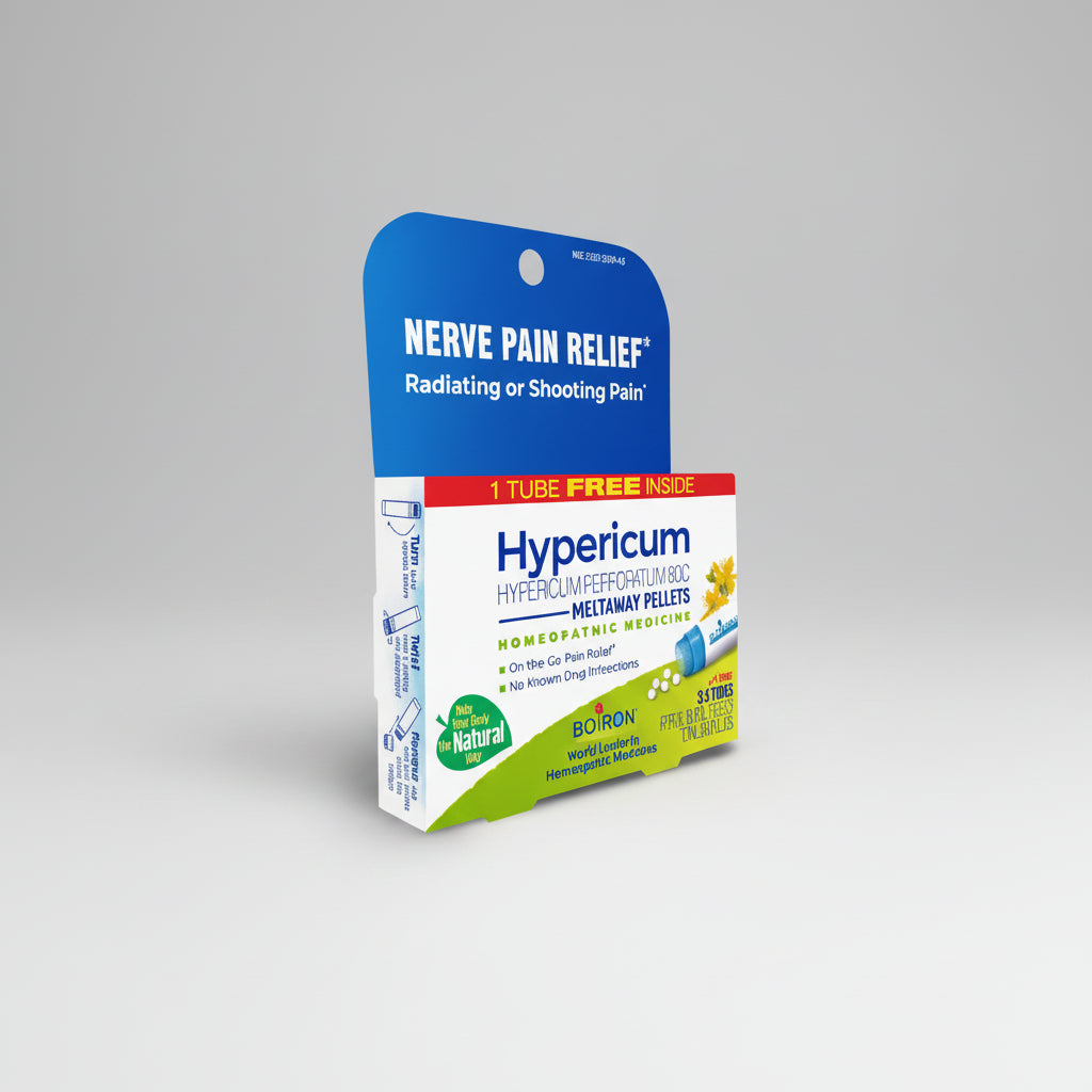 Boiron Hypericum nerve pain relief packaging on a white background