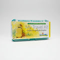 Boiron travel kit packaging with yellow suitcase illustration on a white background