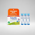 Pulsatilla homeopathic medicine packaging for cold and mucus relief on a white background