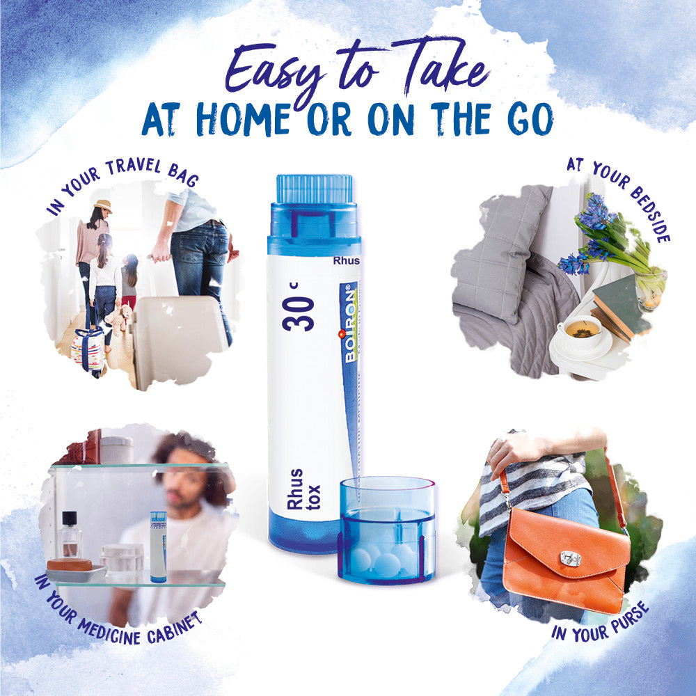 Product packaging with text 'Easy to Take' and images of people in various settings.