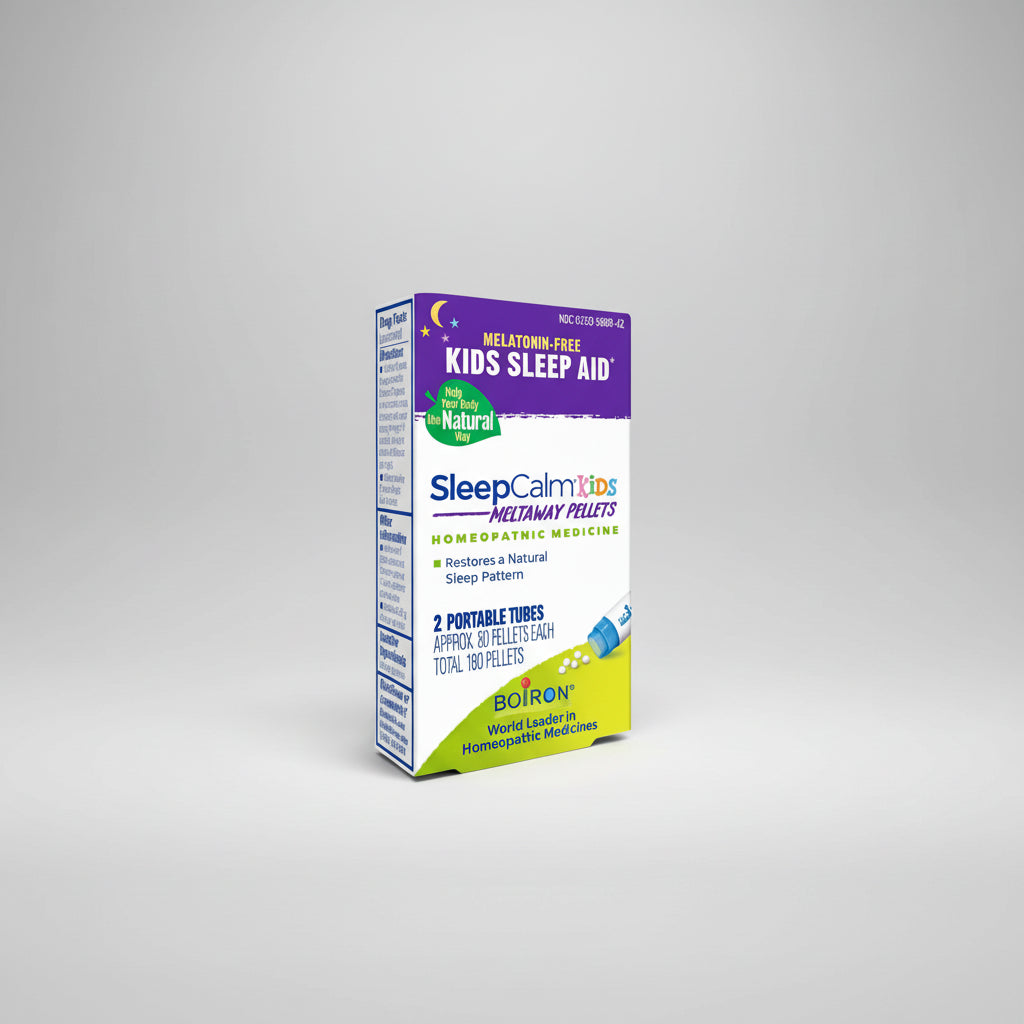 Box of SleepCalm Kids Meltaway Pellets Sleep Aid on a white background