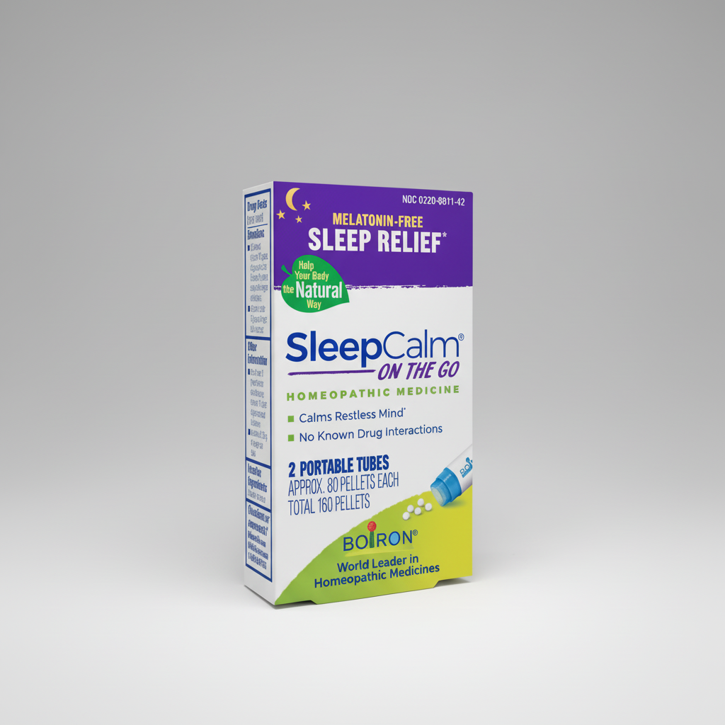 SleepCalm on the Go homeopathic medicine packaging on a white background
