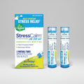 Boiron StressCalm on the Go homeopathic medicine packaging with two portable tubes.