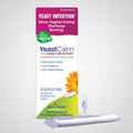 YeastCalm vaginal suppositories packaging with applicator on a white background