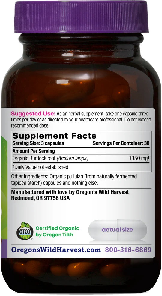 Oregon's Wild Harvest Burdock 90 Capsules