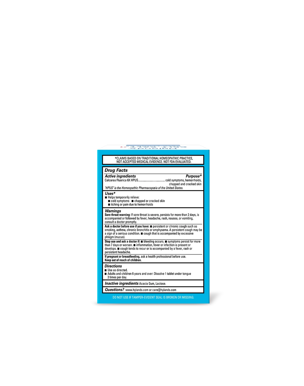 Hyland's Cell Salt #1 Calc Fluor 6X — 100 Tablets — manufacturer label