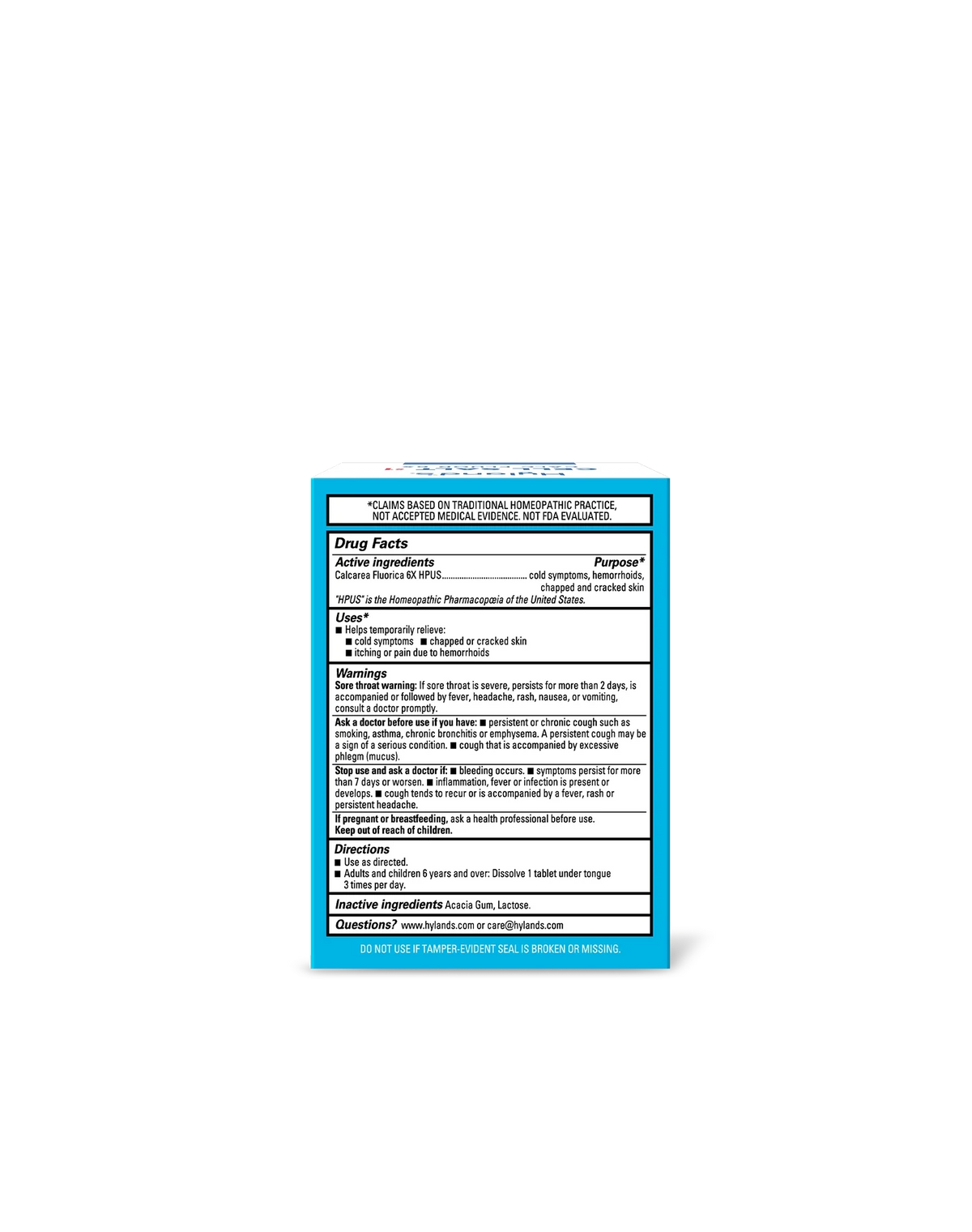 Hyland's Cell Salt #1 Calc Fluor 6X — 100 Tablets — manufacturer label
