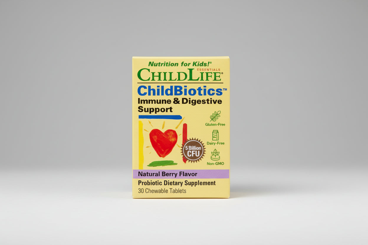 ChildLife ChildBiotics supplement packaging on a white background