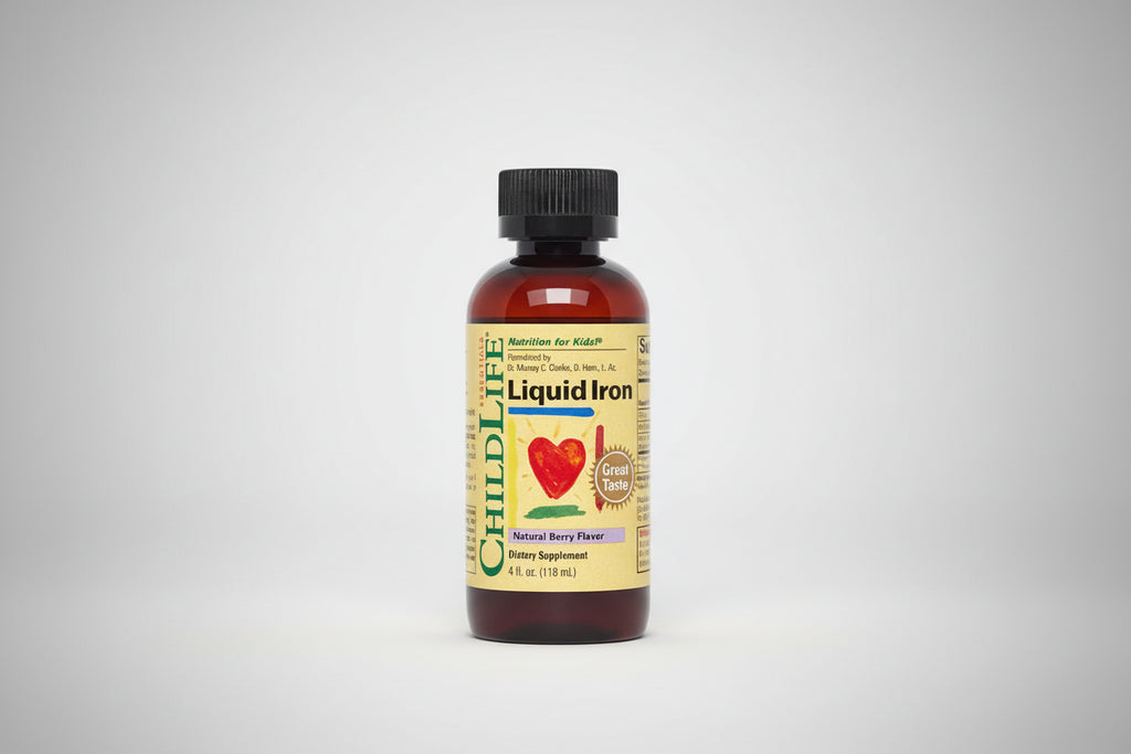 ChildLife Liquid Iron supplement bottle on a white background