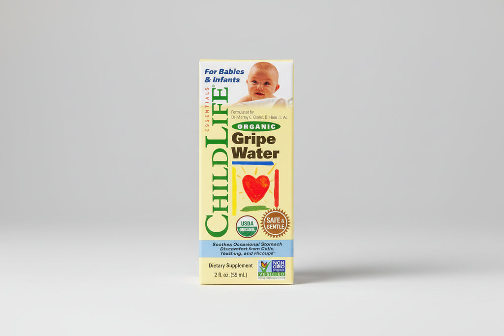 Child Life Organic Gripe Water packaging for babies and infants on a white background