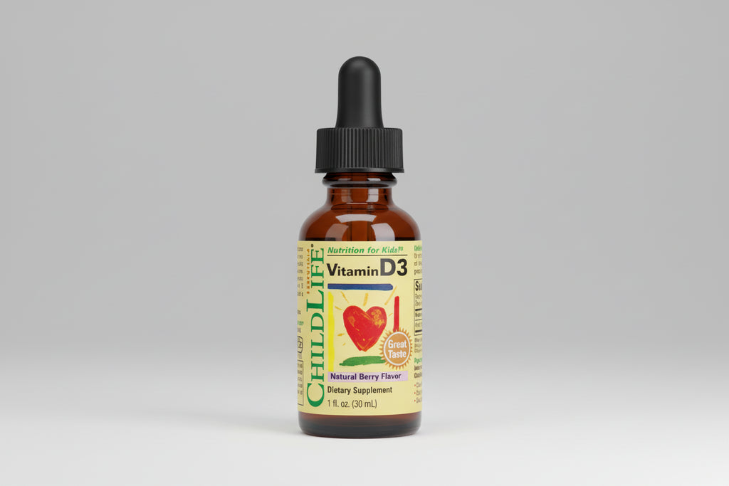 Child Life Vitamin D3 dropper bottle on a white background