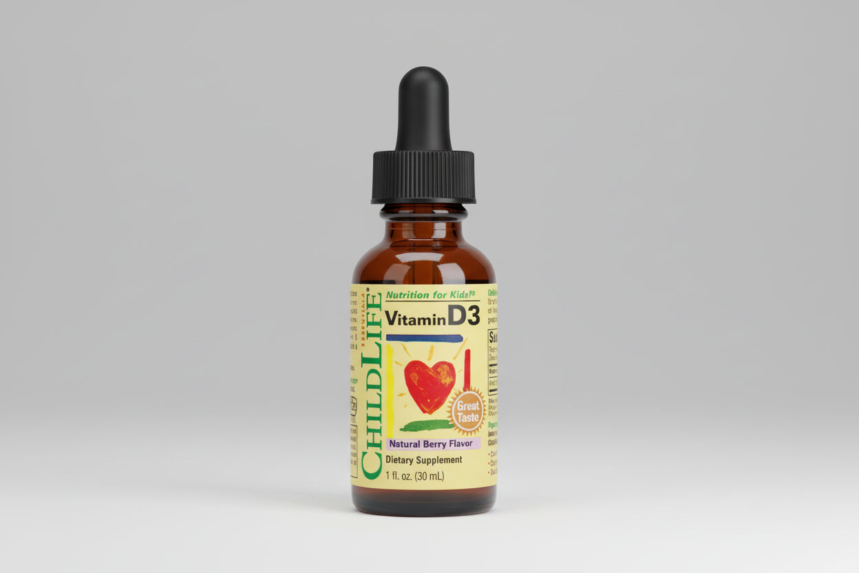 Child Life Vitamin D3 dropper bottle on a white background