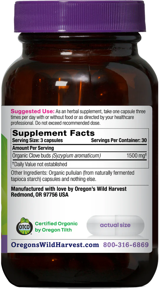 Oregon's Wild Harvest Cloves 90 Capsules