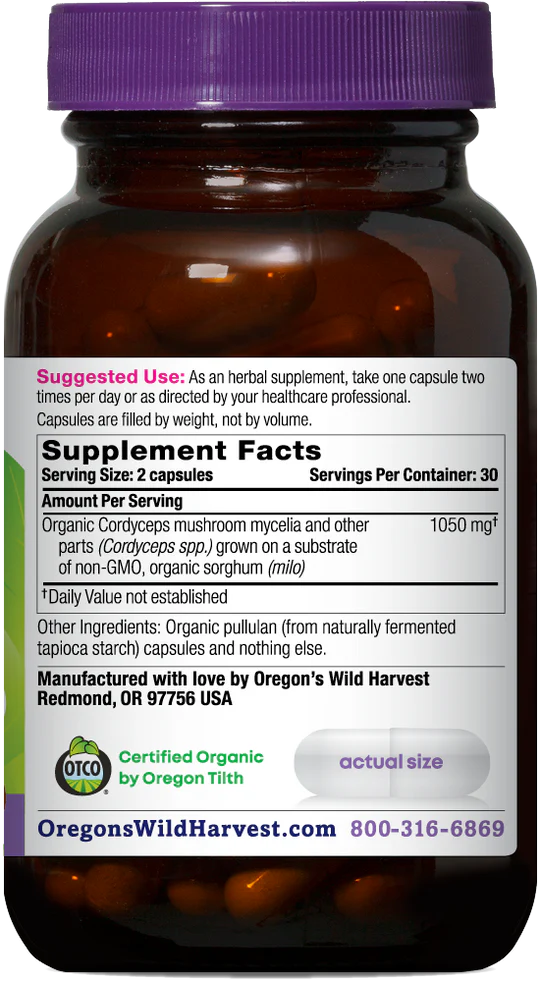 Oregon's Wild Harvest Cordyceps 60 Capsules