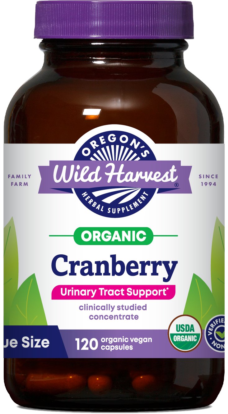 Oregon's Wild Harvest Cranberry Organic 120 Capsules front