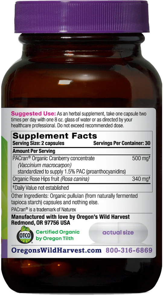 Oregon's Wild Harvest Cranberry 60 Capsules