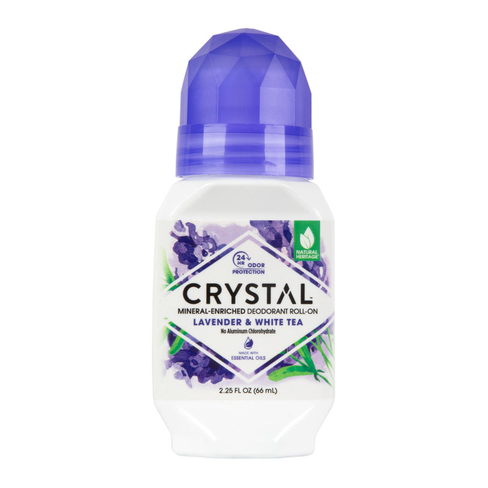 Crystal Mineral Deodorant Roll-On – Lavender & White Tea – 2.25 fl oz