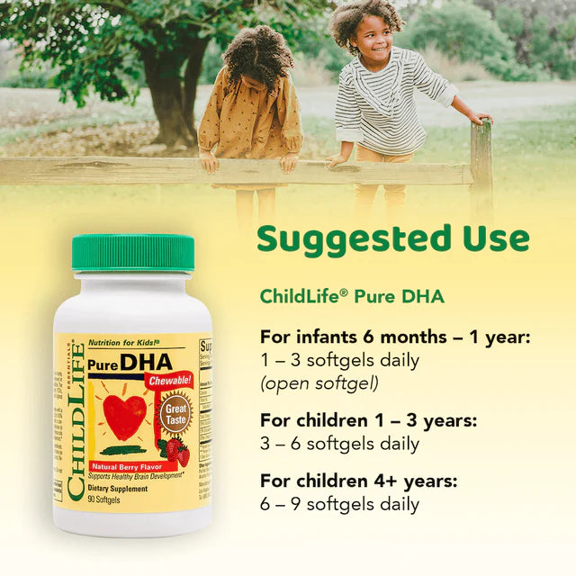 ChildLife Pure DHA 90 Softgels | Docosahexaenoic Acid Omega-3 | Kids Formula