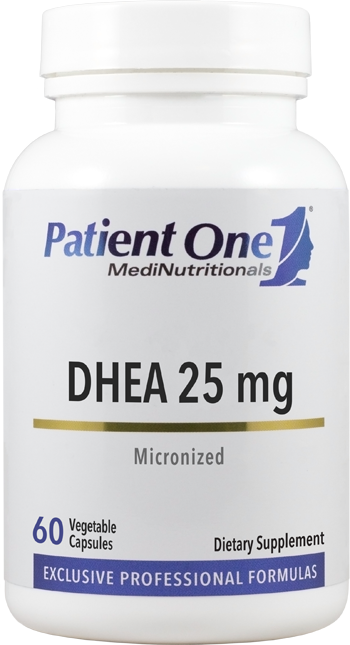 Patient One DHEA 25 mg Micronized 60 Capsules - front product image