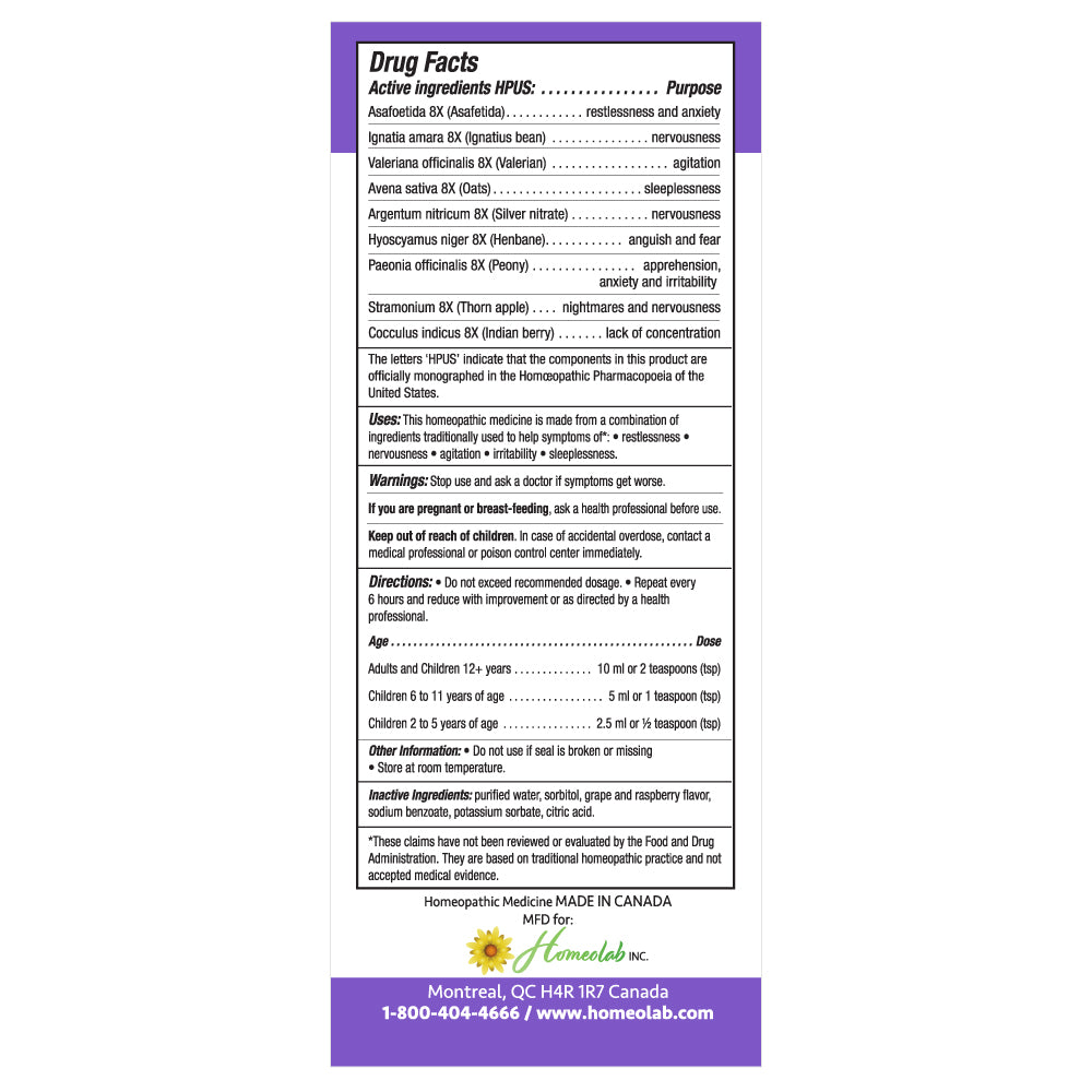 Real Relief Calming Syrup — 3.4 fl oz — manufacturer label