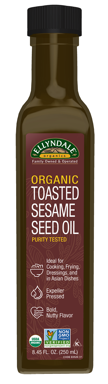 Ellyndale Naturals Toasted Sesame Seed Oil, Organic - Case of 6 front package image