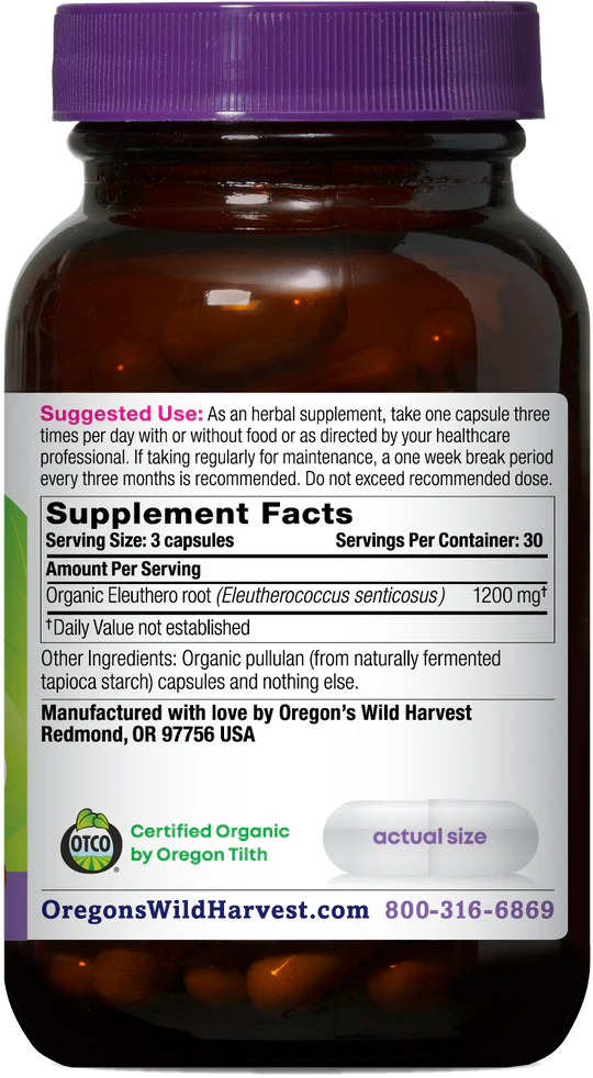Oregon's Wild Harvest Eleuthero 90 Capsules