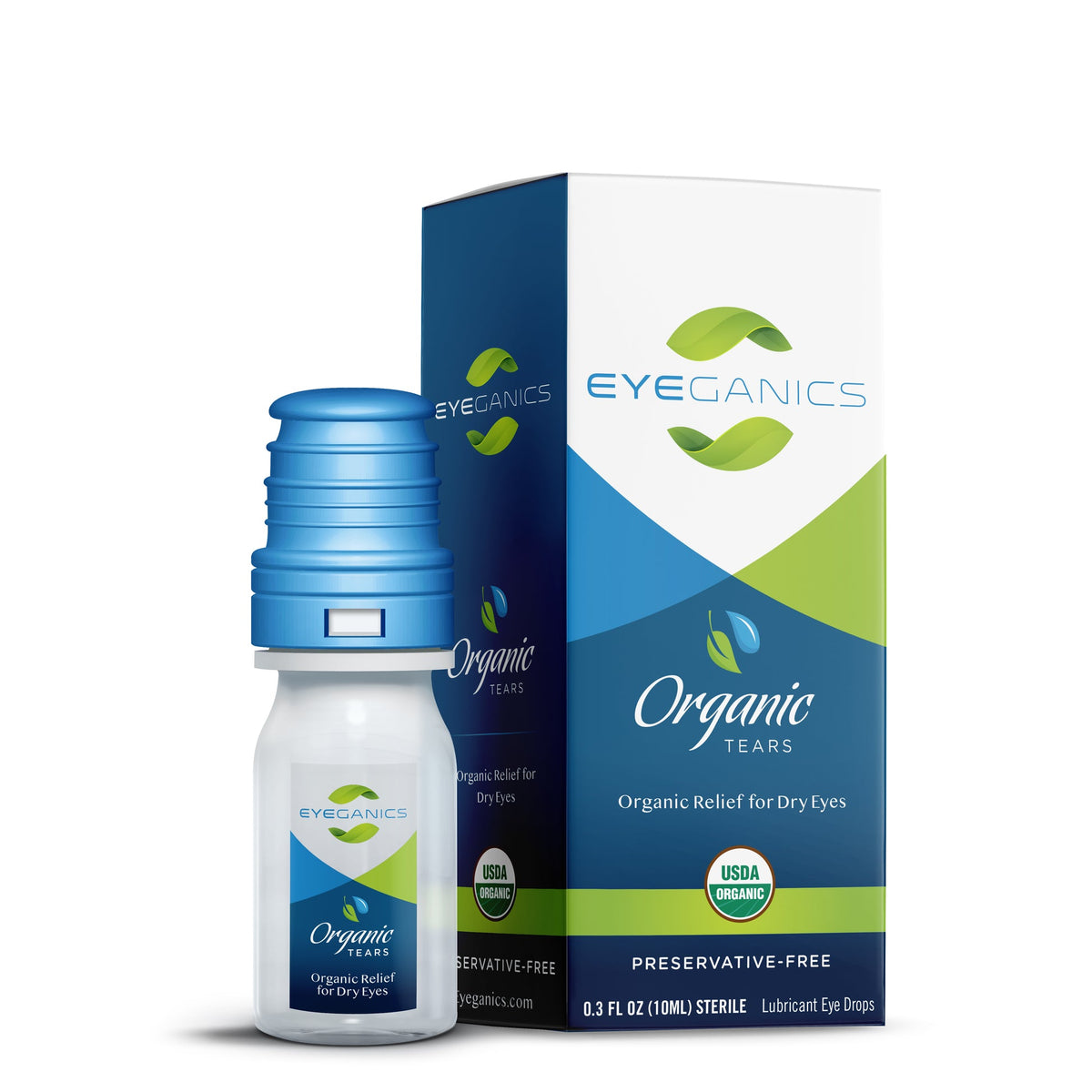 Eyeganics Organic Tears 10 mL bottle and carton