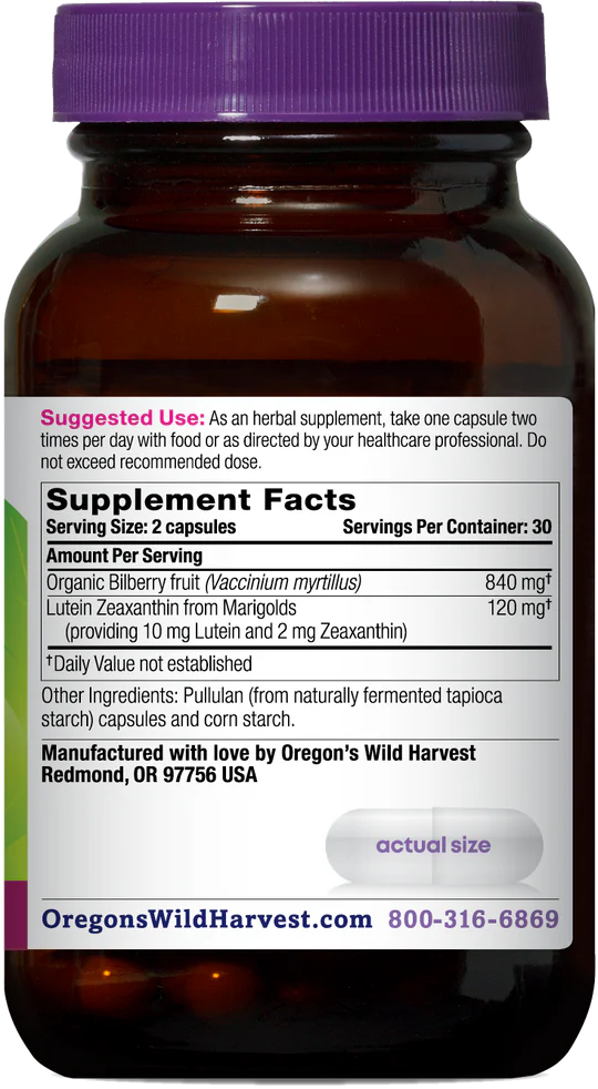 Oregon's Wild Harvest Eyes Love Lutein 60 Capsules