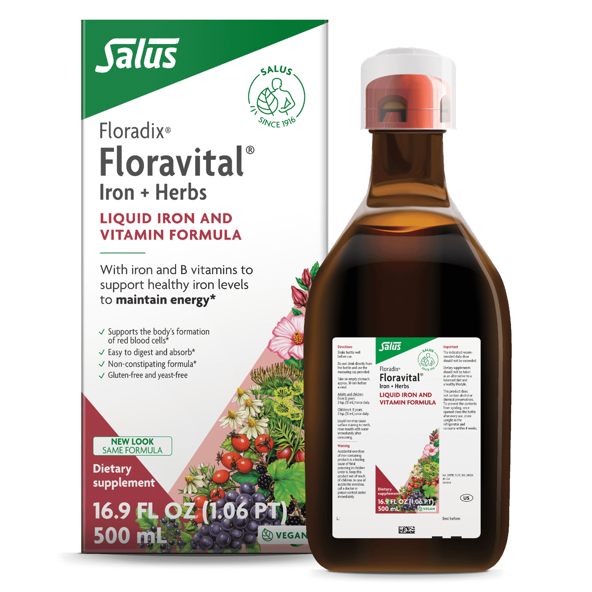 Floradix Floravital® Iron & Herbs Yeast-Free - 16.9 oz - front package image