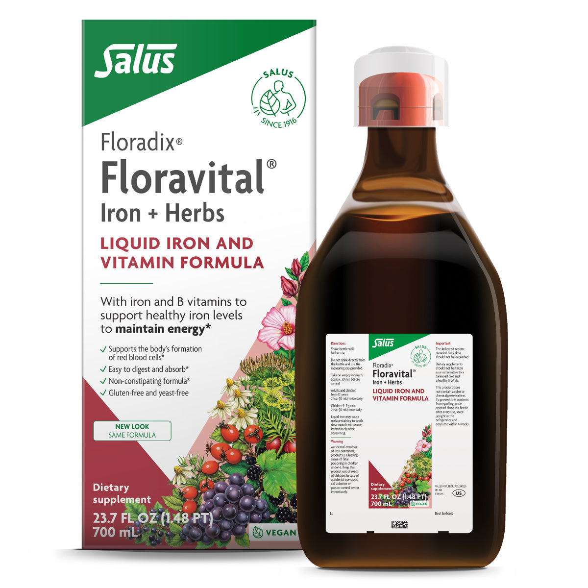 Floradix Floravital® Iron & Herbs Yeast-Free - 23.7 oz - front package image