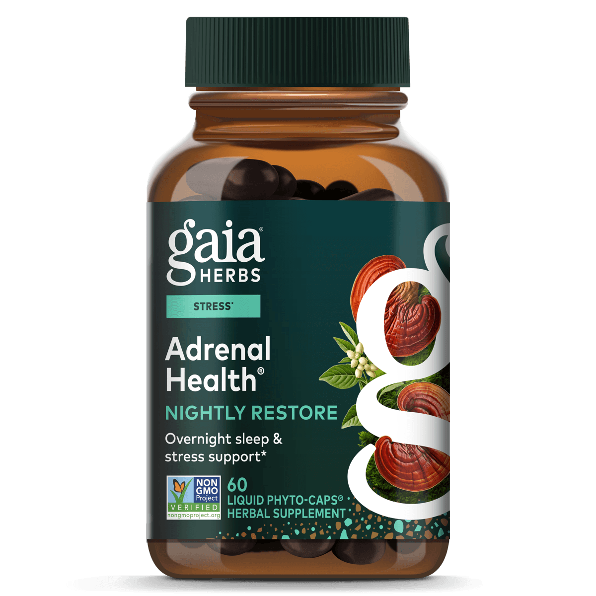 Gaia Herbs Adrenal Health® Nightly Restore - 60 ct - front package image