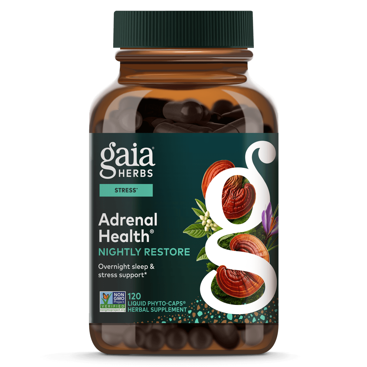 Gaia Herbs Adrenal Health® Nightly Restore - 120 ct - front package image