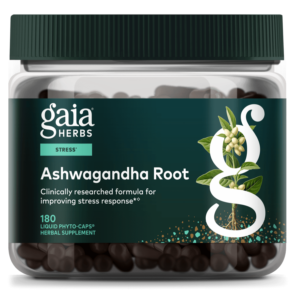 Gaia Herbs Ashwagandha Root - 180 ct - front package image