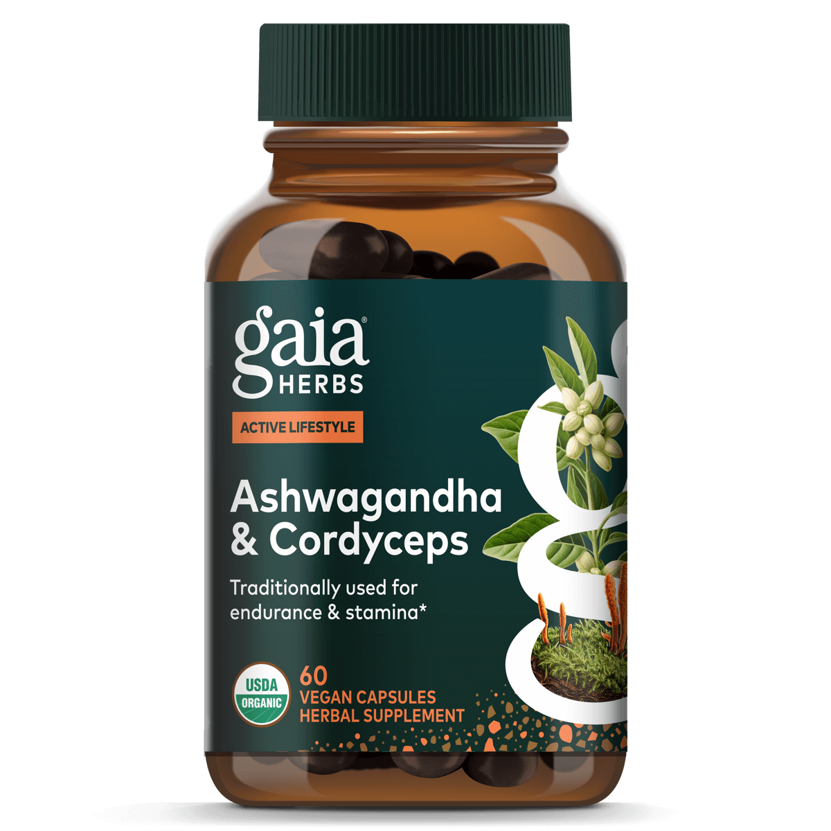 Gaia Herbs Adaptogen Performance - Mushrooms & Herbs - 60 ct - front package image